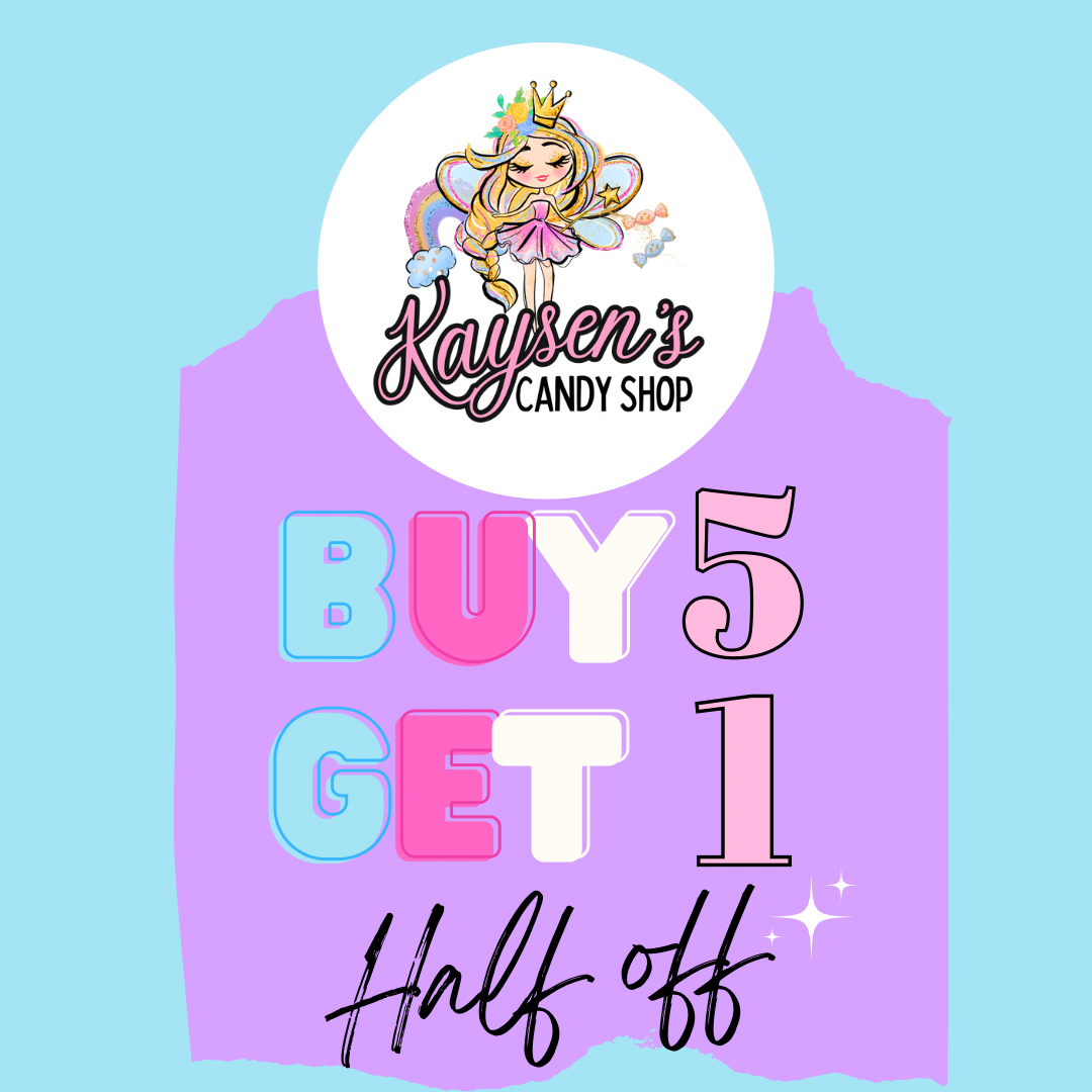 Buy 5, Get 1 Half Off